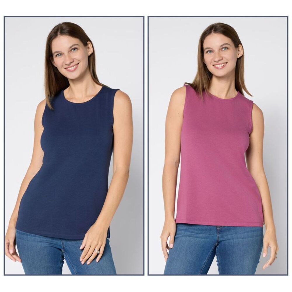 Wacoal Women's Top Sz L Denim & Co. Essentials So Soft Multi-colored A702181